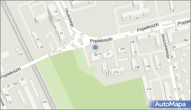 Stalowa Wola, Popiełuszki Jerzego, bł. ks., 19, mapa Stalowa Wola