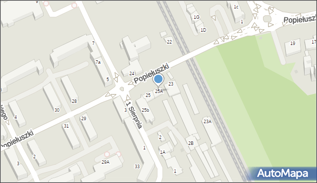 Stalowa Wola, Popiełuszki Jerzego, bł. ks., 25A, mapa Stalowa Wola