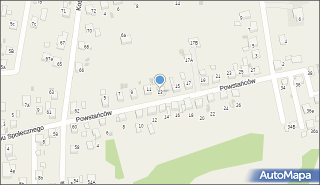 Stanowice, Powstańców, 13, mapa Stanowice