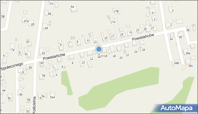 Stanowice, Powstańców, 14, mapa Stanowice