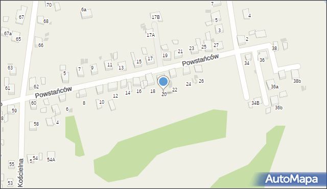 Stanowice, Powstańców, 20, mapa Stanowice