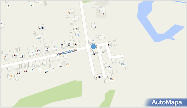 Stanowice, Powstańców, 34, mapa Stanowice