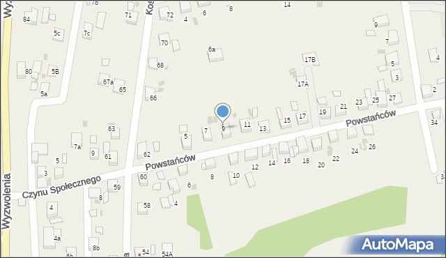 Stanowice, Powstańców, 9, mapa Stanowice