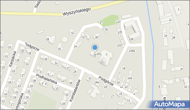 Starachowice, Podgórze, 22, mapa Starachowic