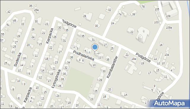 Starachowice, Podhalańska, 9/2, mapa Starachowic