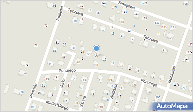 Starachowice, Ponurego, mjr., 20, mapa Starachowic