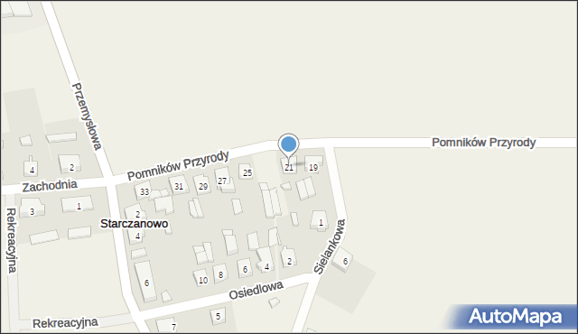 Starczanowo, Pomników Przyrody, 21, mapa Starczanowo