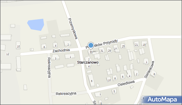 Starczanowo, Pomników Przyrody, 33, mapa Starczanowo