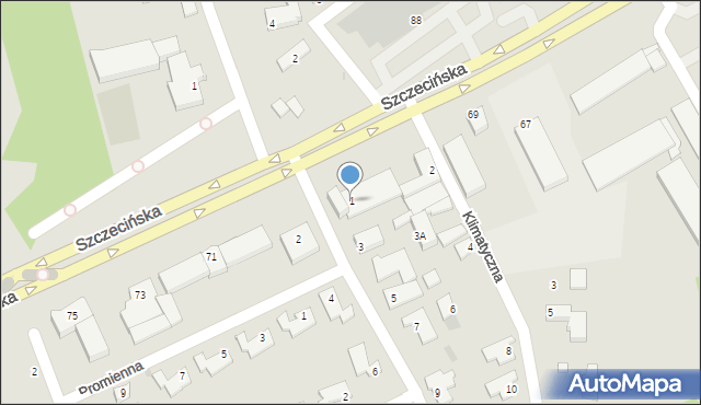 Stare Bielice, Pogodna, 1, mapa Stare Bielice