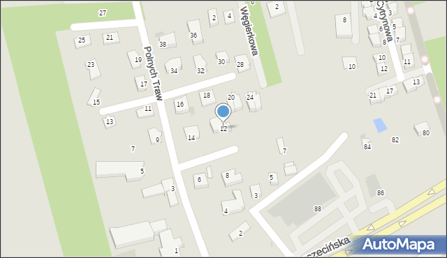 Stare Bielice, Polnych Traw, 12, mapa Stare Bielice