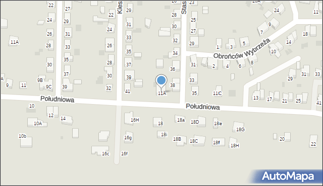 Starogard Gdański, Południowa, 11A, mapa Starogard Gdański