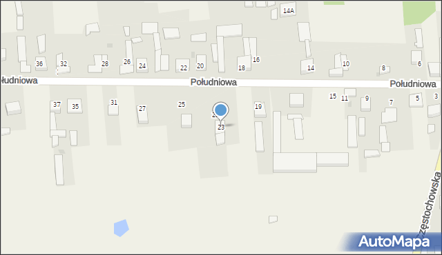 Stary Cykarzew, Południowa, 23, mapa Stary Cykarzew