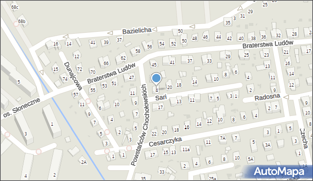Stary Sącz, Powstańców Chochołowskich, 4, mapa Stary Sącz