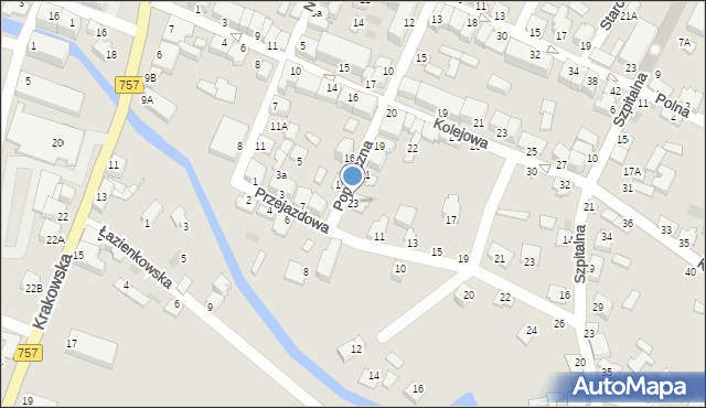 Staszów, Poprzeczna, 23, mapa Staszów