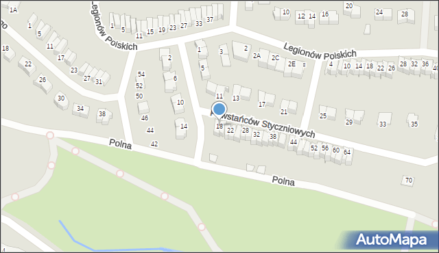 Staszów, Powstańców Styczniowych, 18, mapa Staszów