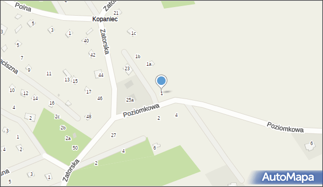 Stawinoga, Poziomkowa, 1, mapa Stawinoga