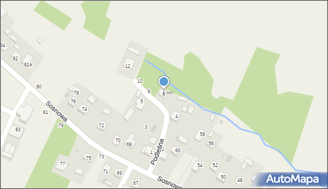 Sterkowiec, Podleśna, 6, mapa Sterkowiec