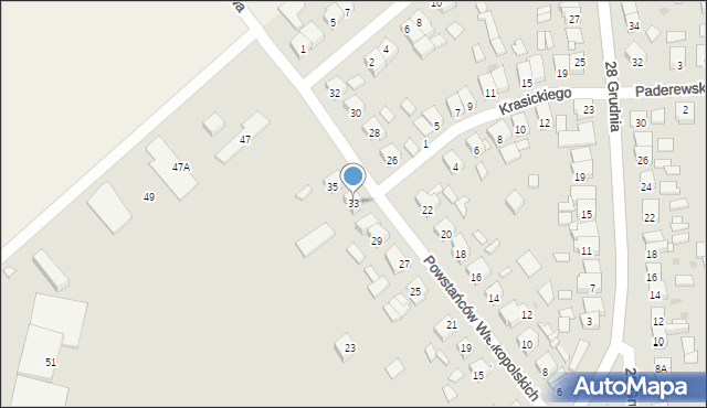 Stęszew, Powstańców Wielkopolskich, 33, mapa Stęszew