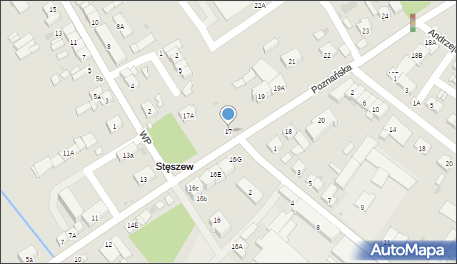 Stęszew, Poznańska, 17, mapa Stęszew