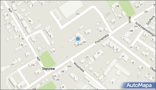Stęszew, Poznańska, 19, mapa Stęszew
