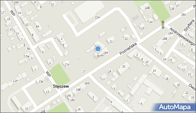 Stęszew, Poznańska, 19, mapa Stęszew