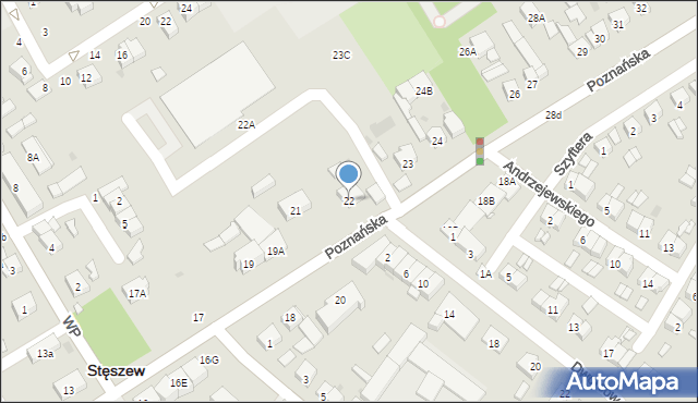 Stęszew, Poznańska, 22, mapa Stęszew