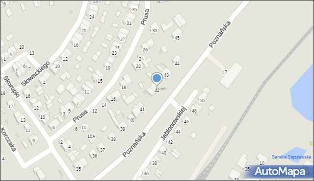 Stęszew, Poznańska, 42, mapa Stęszew