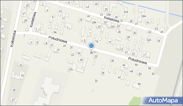 Stojadła, Południowa, 28, mapa Stojadła