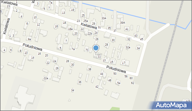 Stojadła, Południowa, 9, mapa Stojadła