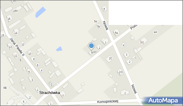 Strachówka, Podlaska, 3, mapa Strachówka