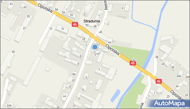 Stradunia, Powstańców Śląskich, 1, mapa Stradunia