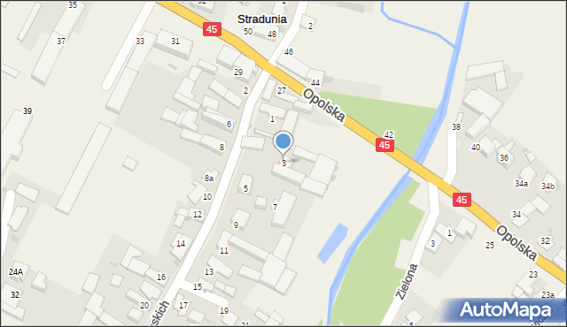 Stradunia, Powstańców Śląskich, 3, mapa Stradunia