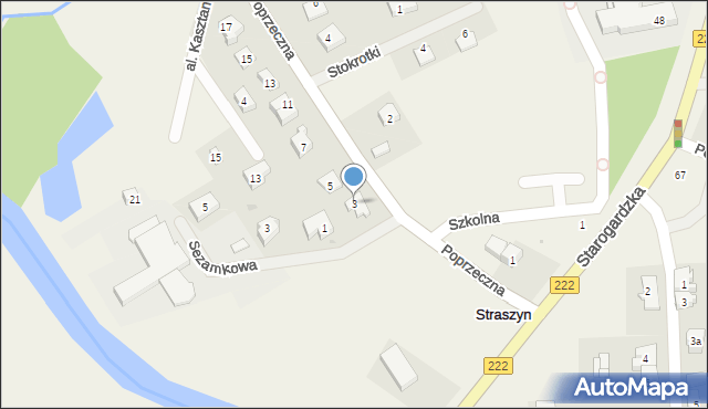 Straszyn, Poprzeczna, 3, mapa Straszyn