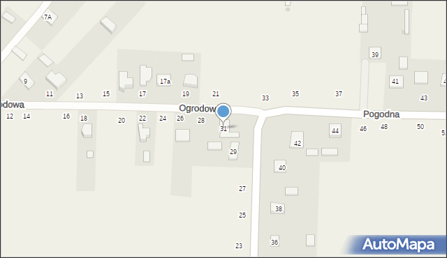 Stróża-Kolonia, Pogodna, 31, mapa Stróża-Kolonia