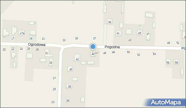 Stróża-Kolonia, Pogodna, 44, mapa Stróża-Kolonia