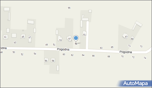 Stróża-Kolonia, Pogodna, 59, mapa Stróża-Kolonia