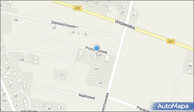 Strumiany, Poziomkowa, 1, mapa Strumiany