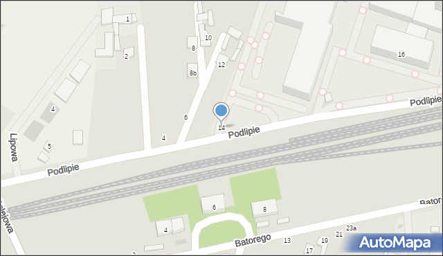 Stryków, Podlipie, 14, mapa Stryków