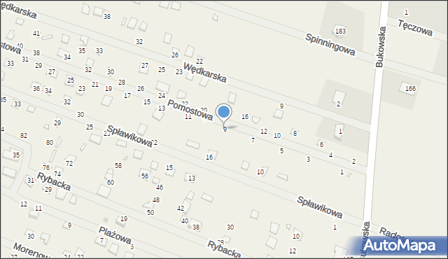 Strykowo, Pomostowa, 9, mapa Strykowo