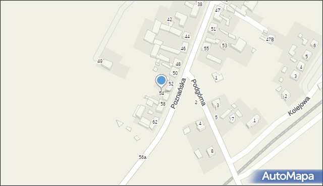 Strykowo, Poznańska, 54, mapa Strykowo