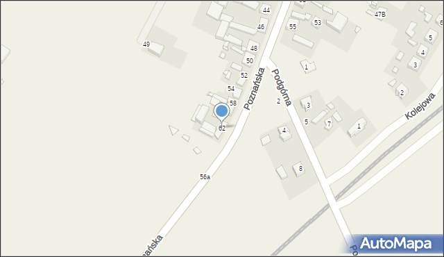 Strykowo, Poznańska, 62, mapa Strykowo