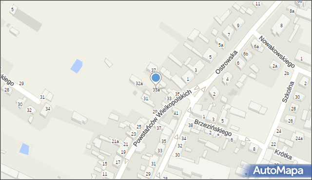 Strzałkowo, Powstańców Wielkopolskich, 33a, mapa Strzałkowo