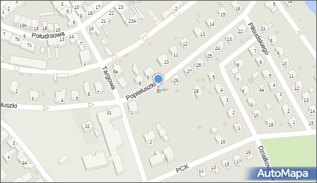 Strzelce Krajeńskie, Popiełuszki Jerzego, bł. ks., 30, mapa Strzelce Krajeńskie