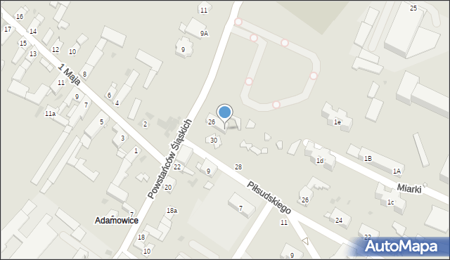 Strzelce Opolskie, Powstańców Śląskich, 26B, mapa Strzelce Opolskie