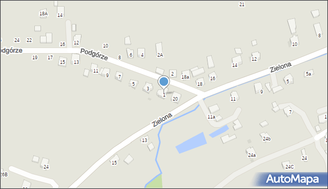 Strzyżów, Podgórze, 1, mapa Strzyżów