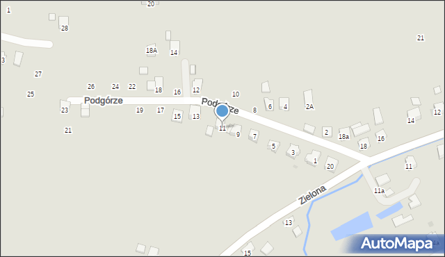 Strzyżów, Podgórze, 11, mapa Strzyżów