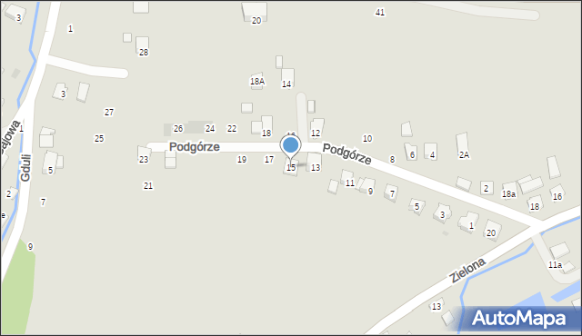 Strzyżów, Podgórze, 15, mapa Strzyżów
