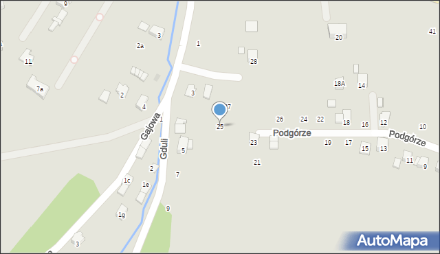 Strzyżów, Podgórze, 25, mapa Strzyżów