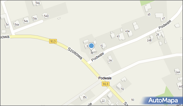 Strzyżowice, Podwale, 39, mapa Strzyżowice