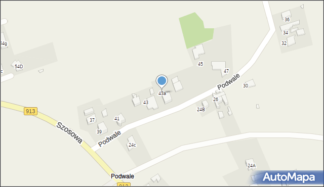 Strzyżowice, Podwale, 43a, mapa Strzyżowice